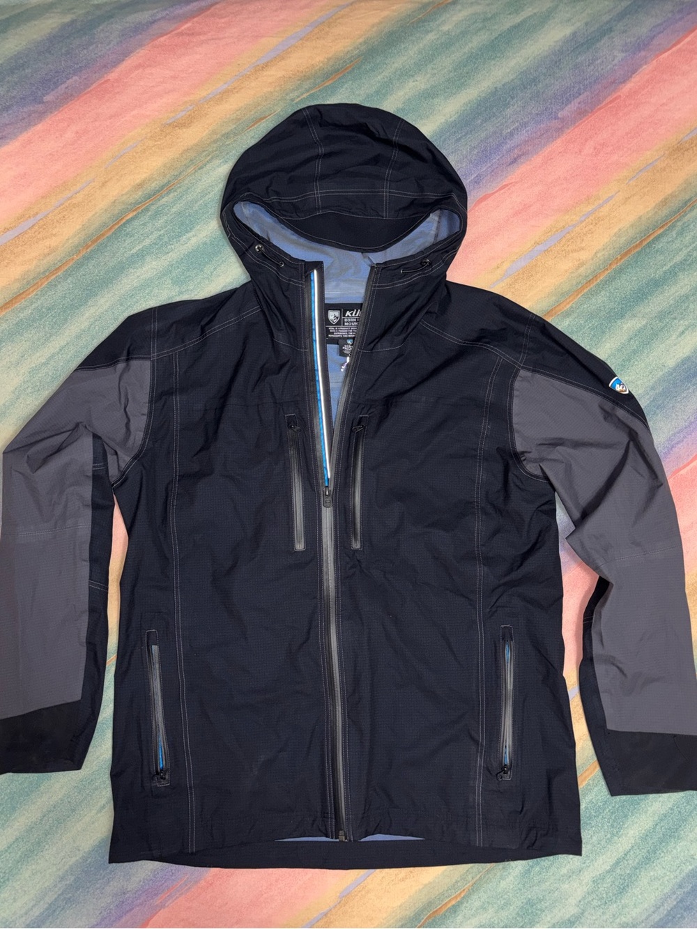 Kuhl Projekt Jetstream Jacket Men’s size L Rain Shell Windbreaker Hiking Camping